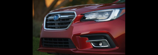 The front grille of a new Subaru car